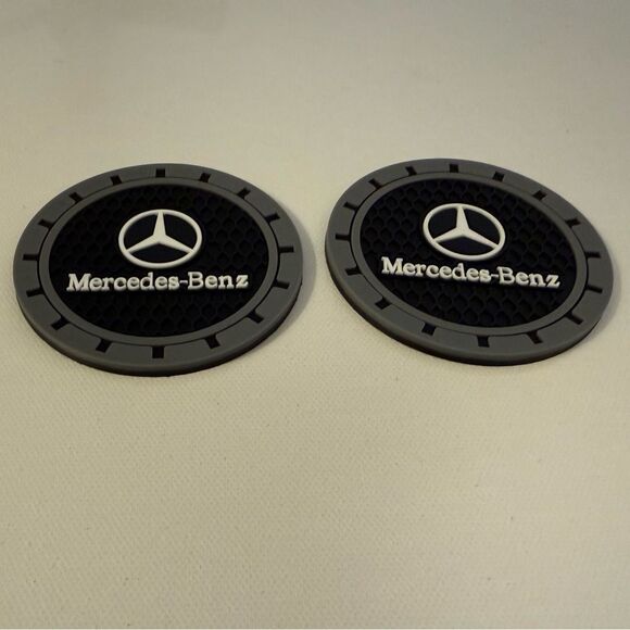 Mercedes Benz Car Cup Coasters in Black and Gray Set of 2 NWT - Picture 3 of 4